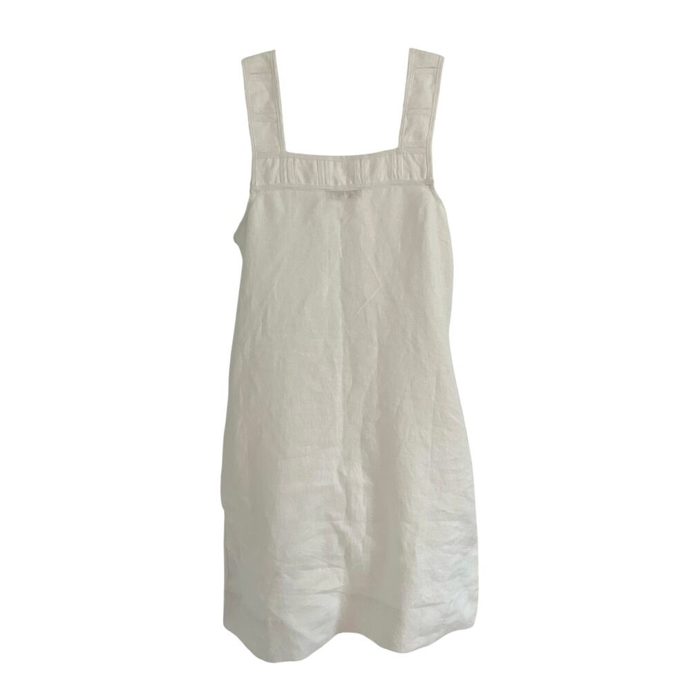 Madewell Women's Embroidered Tank Dress Linen White Square Neck Size 00 NEW Flaw - Picture 7 of 11